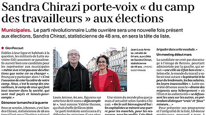 Illustration Sandra Chirazi porte-voix "du camp des travailleurs" aux élections