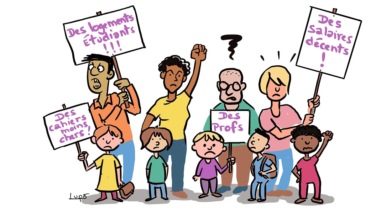 Illustration - grève des enseignants - ras le bol du sous développement dans l'éducation