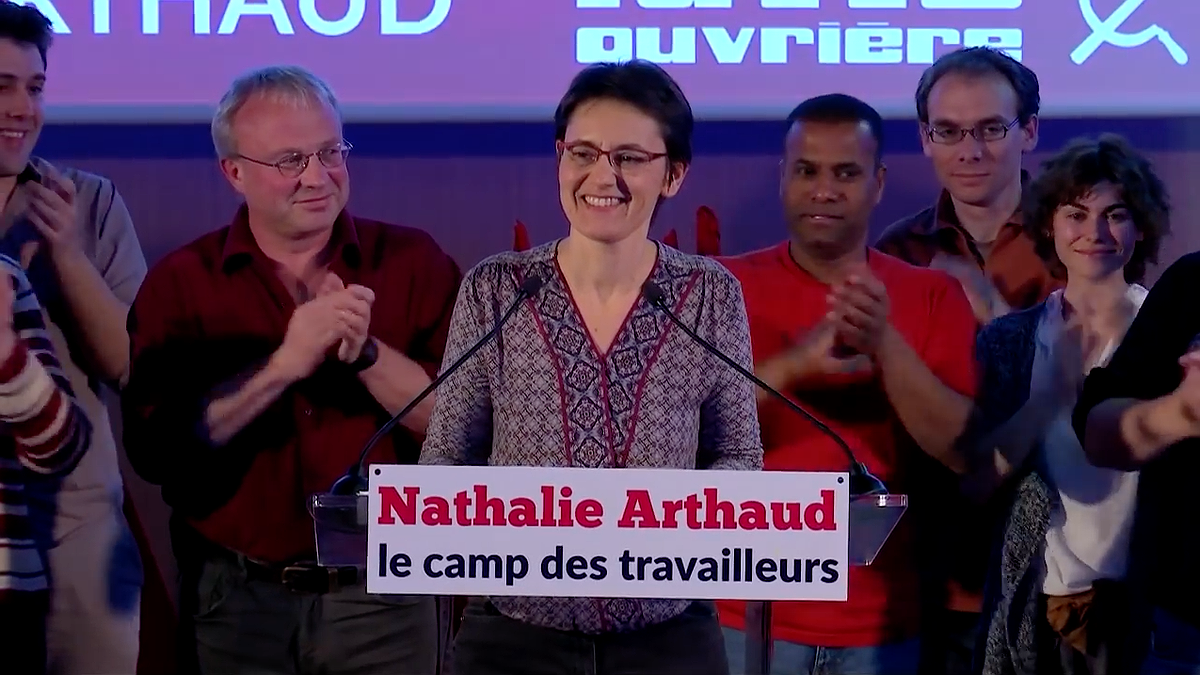 Illustration - Déclaration de Nathalie Arthaud au soir du premier tour