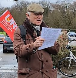 Illustration Intervention de notre camarade Jean Meyer devant l'usine Dumarey le 13 février