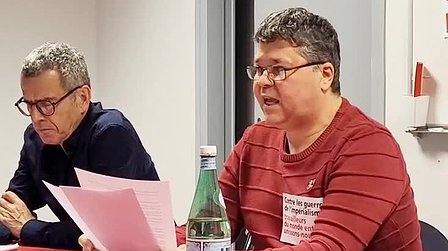 Illustration Réunion publique Lutte Ouvrière, extrait de l'intervention de Naci Yildirim