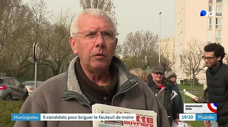 Illustration reportage FR3 Picardie : Jean-Marc Iskin, tête de liste à Compiègne s'adresse à vous